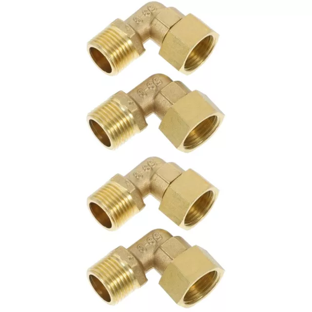 4 Pcs Plumbing Accessories Copper Elbow Fitting Washer Hose Brass Street