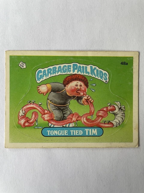 Carte Garbage Pail Kids TOPPS Les Crados GPK 1985 TONGUE TIED TIM 48a