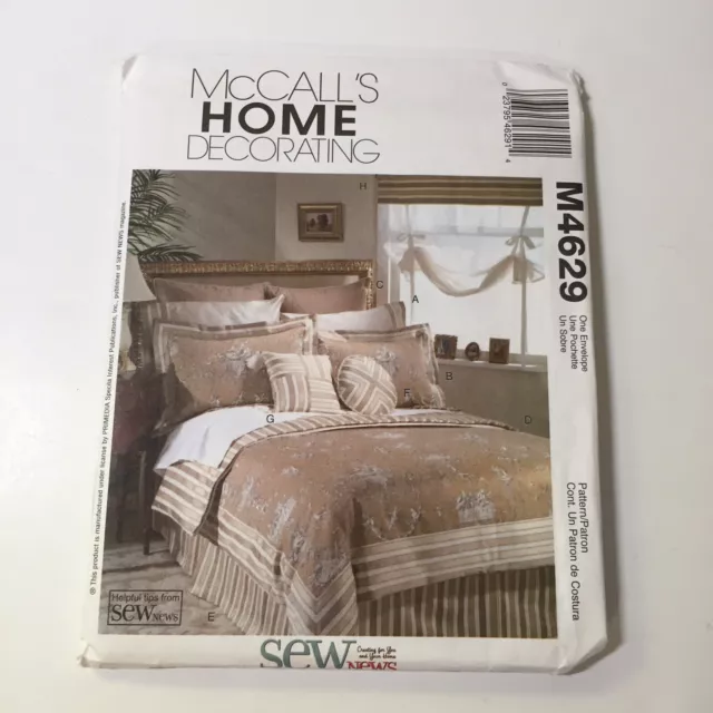 McCall's 4629 Home Decorating Bedroom Duvet Cover Bedskirt Pillow