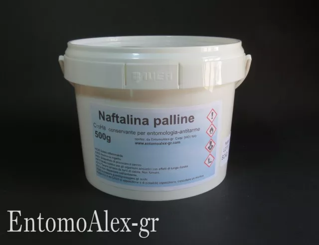 PALLINE di NAFTALINA 500g PURISSIMA anti tarme scatola entomologica TOPI TALPE