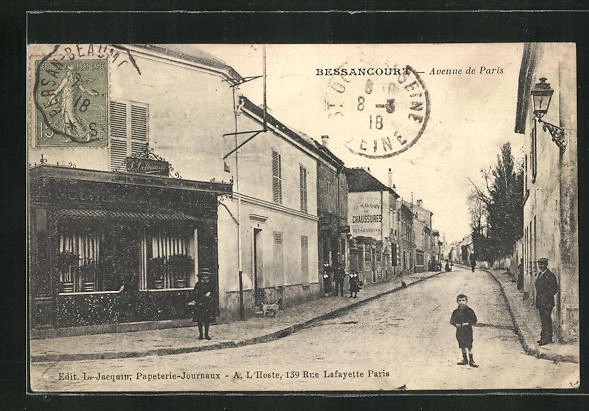 CPA Bessancourt, Avenue de Paris 1918