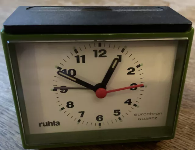 DDR alt Wecker Ruhla eurochron QUARTZ Tischwecker 80er Design Original