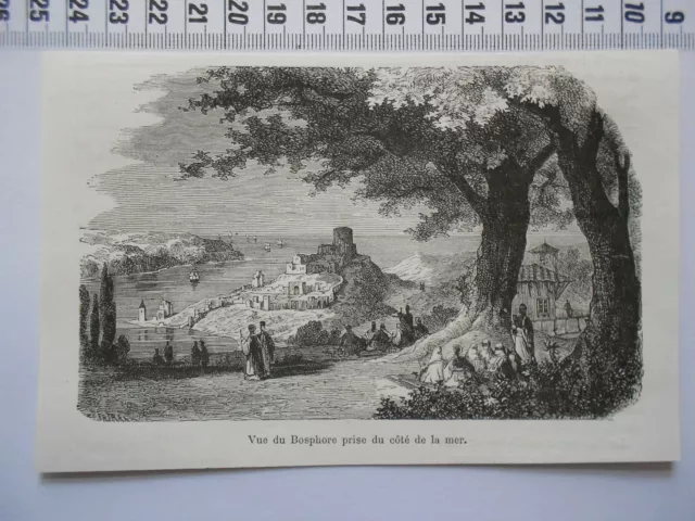 G66  / Gravure 1877 /   Vue Du Bosphore Prise Du Cote De La Mer