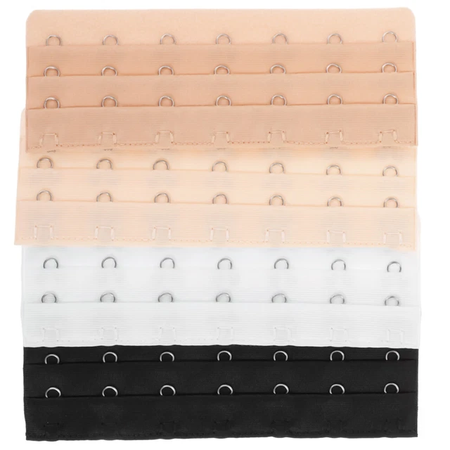 4 PCS BRA Extensions 7 Hook Extender Extenders Corset Adjustable Miss £