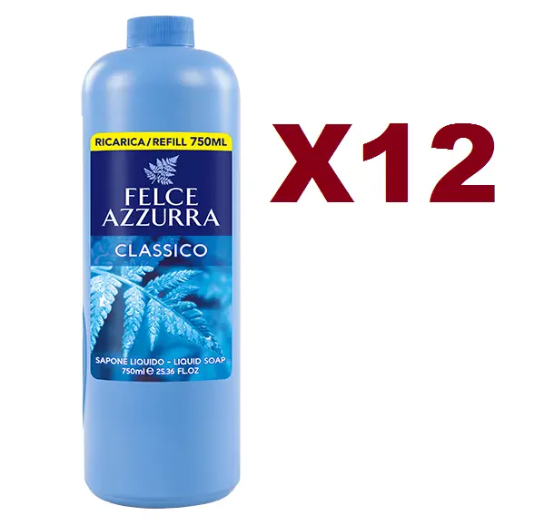12 PEZZI FELCE Azzurra Sapone Liquido 750 Ml Maxi Ricarica Profumo Classico  EUR 32,90 - PicClick IT
