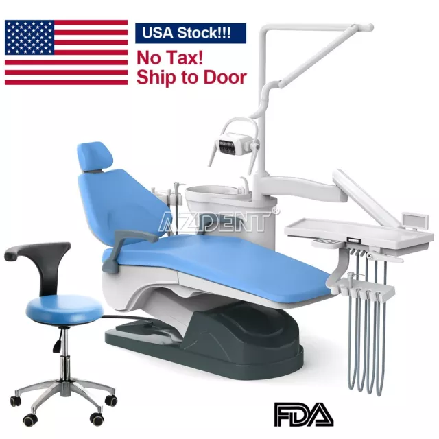 Dental Unit Chair Hard Leather Computer Controlled DC Motor+Stool+Handpiece Kits 2