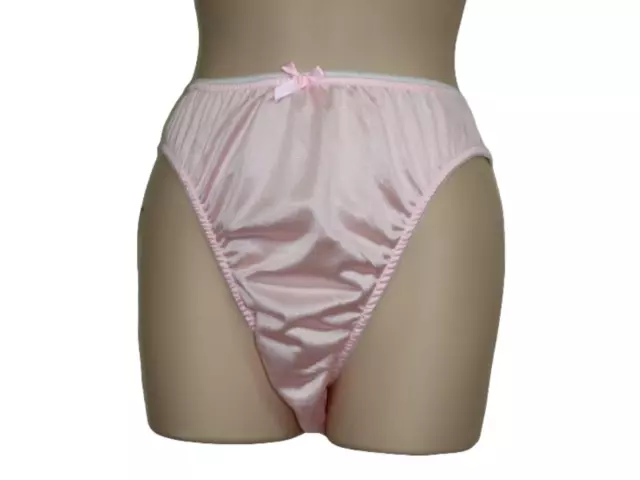 VINTAGE ADULT SISSY Pink Nylon Tricot Panties Large Mushroom Double Gusset  $32.45 - PicClick