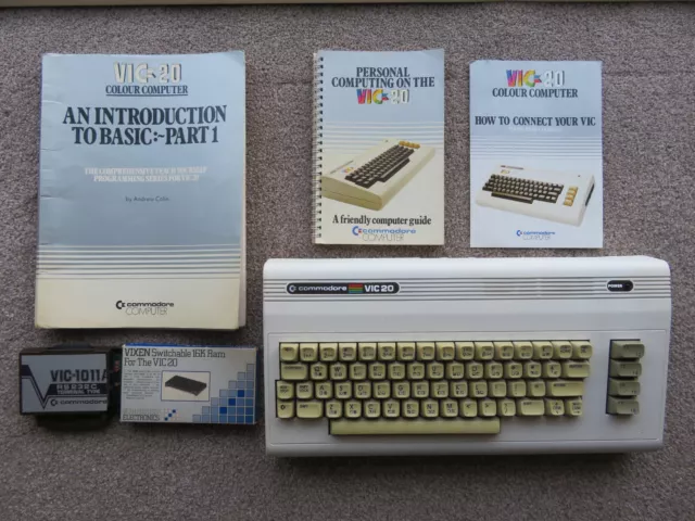Commodore Vic 20 Computer VIC1011 RS232 Boxed Vixen Ram intro to Basic UNTESTED