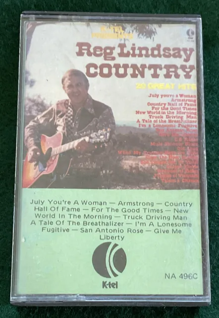 Vintage 70s REG LINDSAY 20 Great Hits K-tel Aust. Country Music Cassette Tape