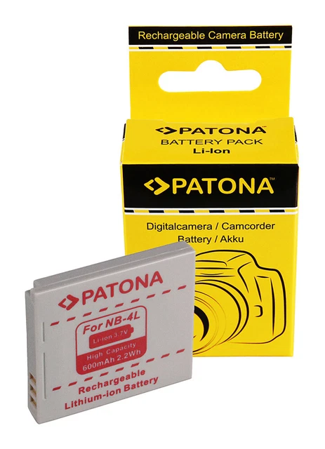 Batteria Patona 600mAh 3,7V per Canon Powershot SD200,SD300,SD400,SD430,SD750