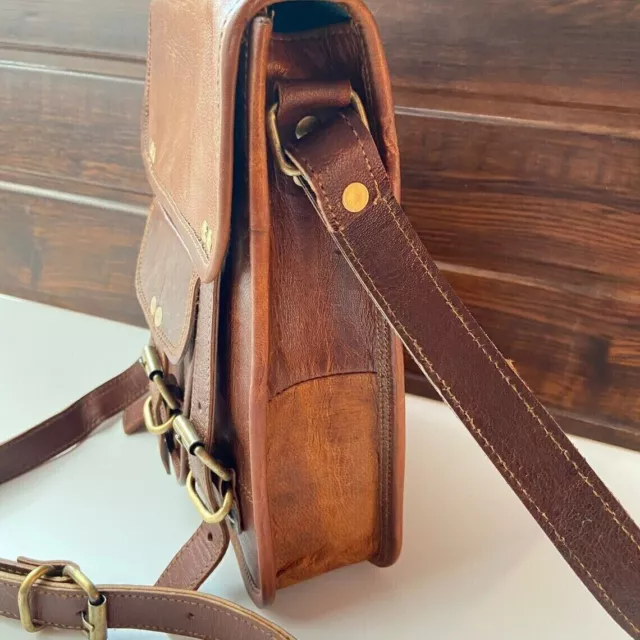 Bella borsa a tracolla per laptop da uomo in pelle vintage fatta a mano 3