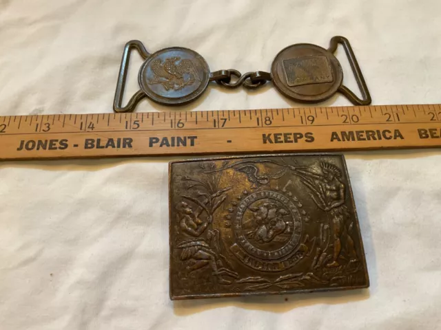 1515 Repros 1960 Indain Territory & Adams Express Co Belt Buckles Brass Repros