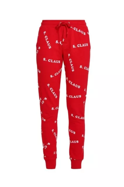 Zoe Karssen Womens Santa Claus Red Christmas Cotton Jogger Sweatpants S 4 6 NWT