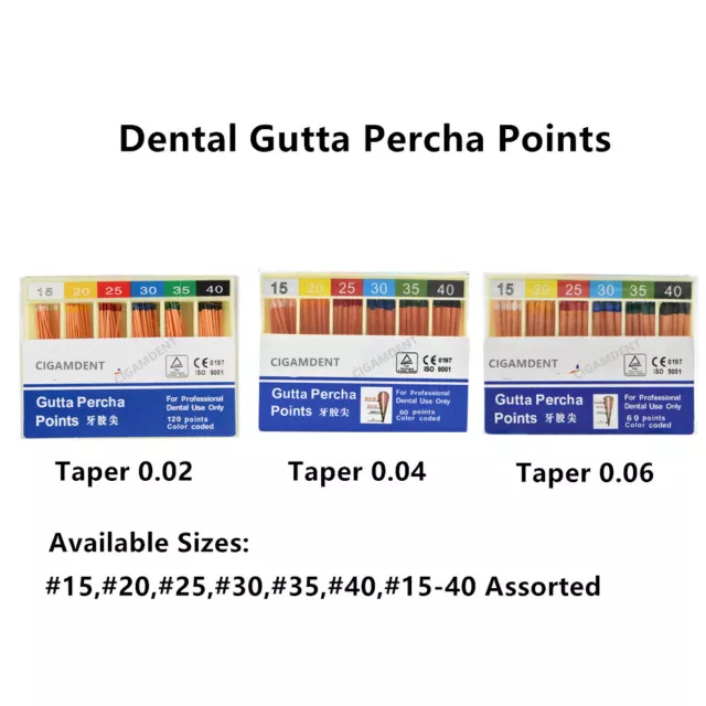 Dental Endo Gutta Percha Points Endodontic Root Canal Taper 0.02/0.04/0.06