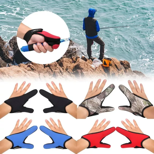 Breathable 2 Fingers Protector Anti-Slip Men Women Gloves Fishing Gloves