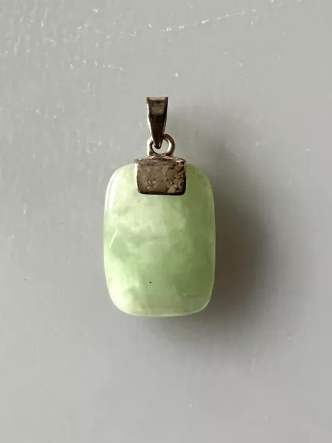 Vintage Chinese Handcarved White Light Green Apple Jade Delicate Pendant 0.9"