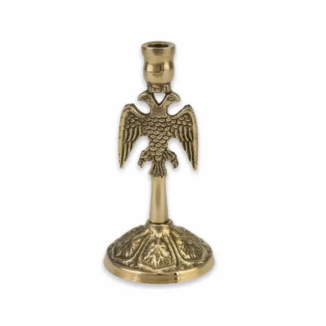 Eagle Design Single Brass Candle Holder Stand Candlestick Byzantine Church
