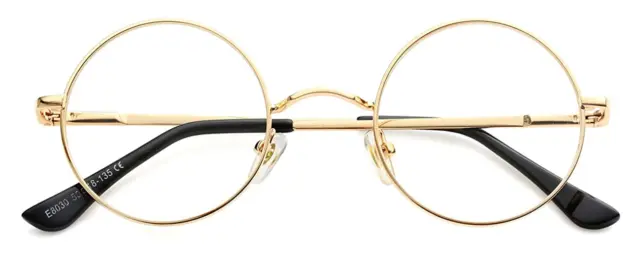 Piccoli occhiali rotondi bambini incorniciati in oro chiaro 40 mm dramma scuola recitazione