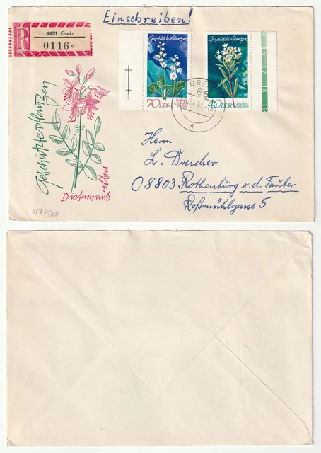 96687 - Mi.Nr. 1567-1568 - FDC, Einschreiben - Greiz 28.4.1970 nach Rothenburg