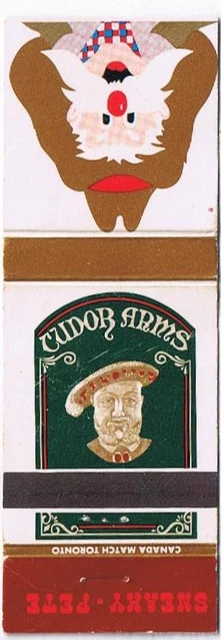 Matchbook Cover Tudor Arms Restaurant Sneaky Pete Restaurant Ontario