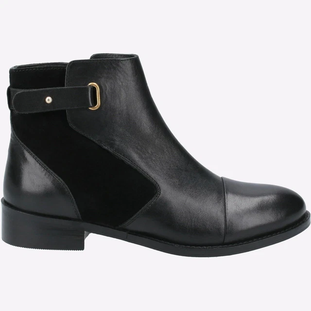 Hush Puppies Hollie Fermeture Éclair Femmes Cuir Bottines Noir