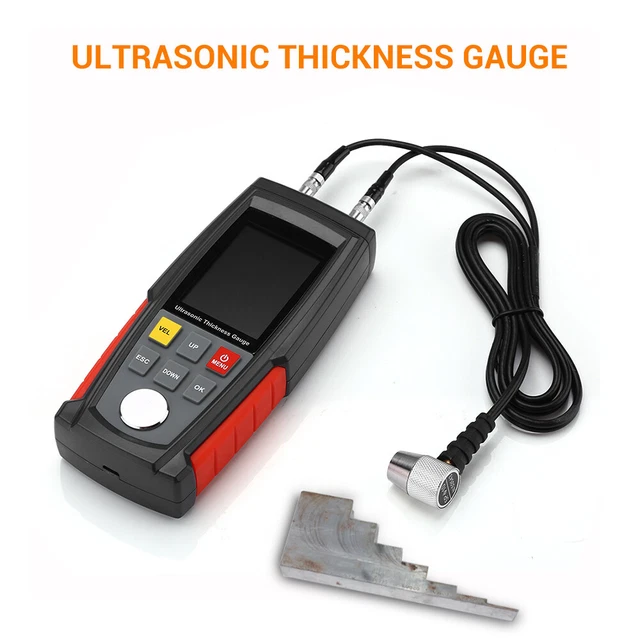 DIGITAL ULTRASONIC THICKNESS Gauge Sound Velocity Meter Metal Depth