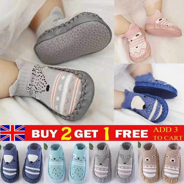 Kids Baby Boys Toddler Winter Anti-slip Slippers Socks Girls Cotton Boot Shoes