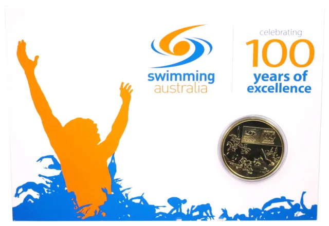 2009 Perth Mint $1 100 Years Of Swimming Australia UNC Coin - Carded D5-2861