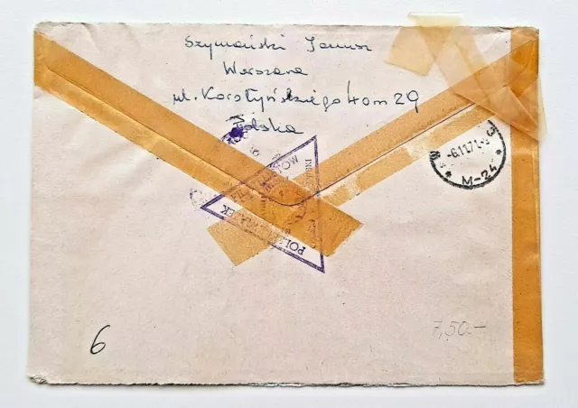 POLAND - Registered Cover - 1971 - Triangular Cancel to Rear 2
