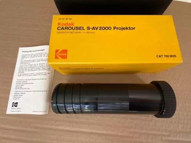 Lente Kodak CAROUSEL S-AV2000 180 mm - en caja y resistente usada