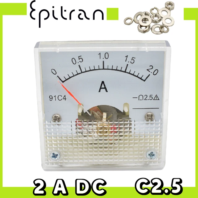 Amperometro Da Pannello Corrente DC CC 48x48mm Scala A 90° Portata 5A 5 Ampere - Foto 13