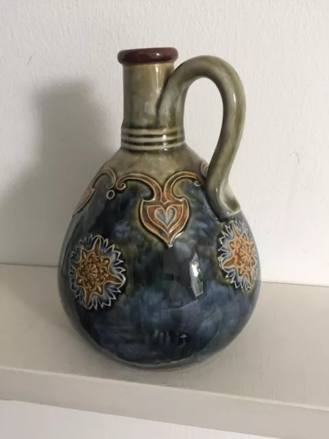   Royal Doulton/Lambeth?  art nouveau style flagon/jug/jar. Approx 20cm h