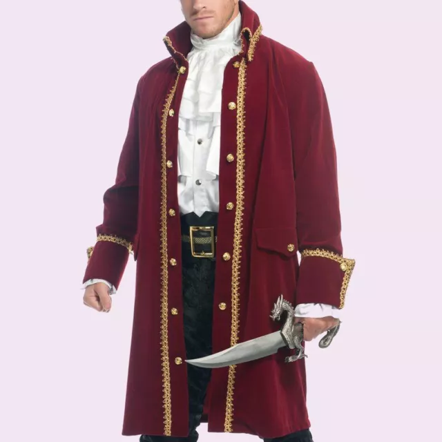 Men's Deluxe Pirate Jacket with Pockets Costume,Mens pirate coat