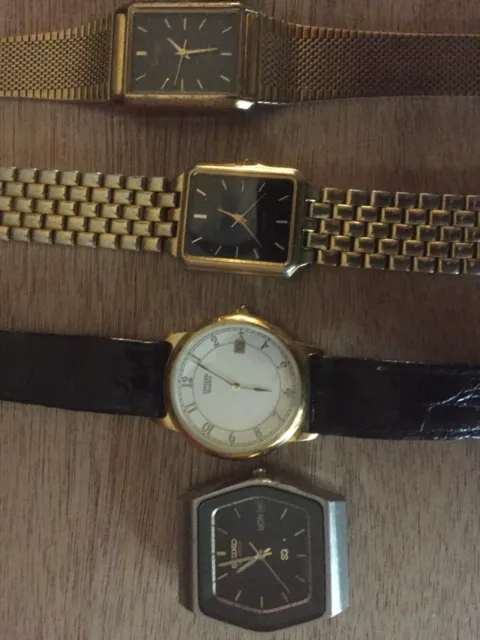 Joblot of 7 x Mens Quartz Watches Seiko-Citizen-Swatch-etc Spares or Repairs 2