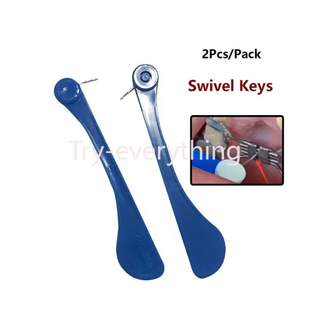 New 2Pc/Set Dental Orthodontic Expansion Screw Rapid Palatal Expander Swivel Key