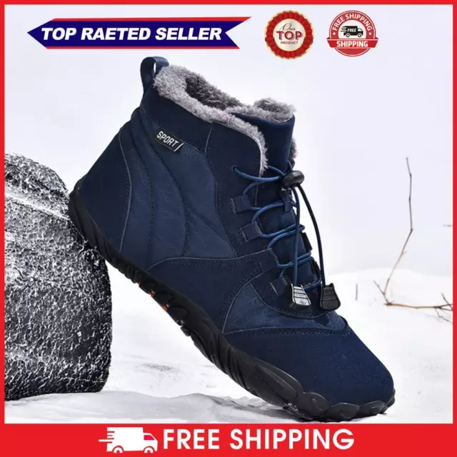 FUR LINED SNOW Boots Plush Hiking Boots Cozy Women Men for Winter (Blue ...