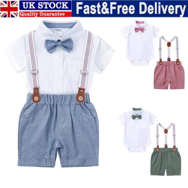 Newborn Infant Baby Boys Gentleman Pants Bow Suit Romper Bodysuit Outfit Clothes