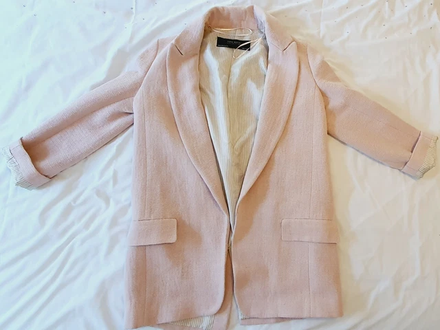 ZARA BASIC COLLECTION Blush Pink Coat 20.00 PicClick UK