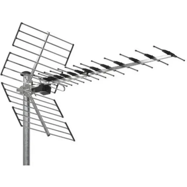 Antenne terrestre râteau aluminium TNT UHF DVB-T WISI EZ 457 LTE 700 MHz Gain de