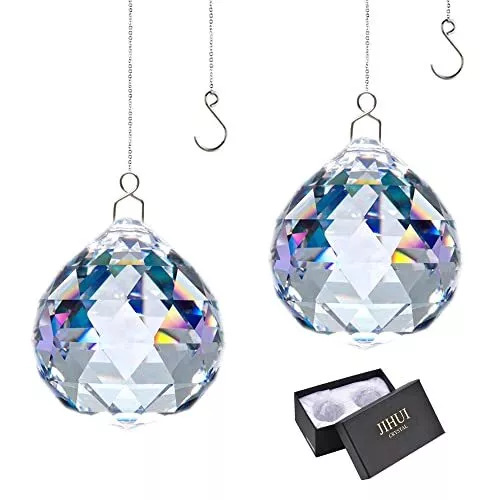 Suncatcher Crystals Ball Prism Window Rainbow Maker with Chain for Easy Hangi...