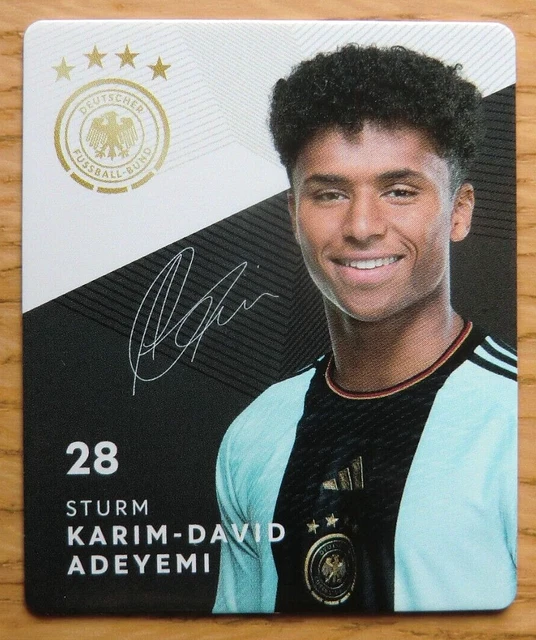REWE DFB WM 2022 Sammelkarte - Nr. 28 Karim-David Adeyemi GLITZER EUR 1 ...