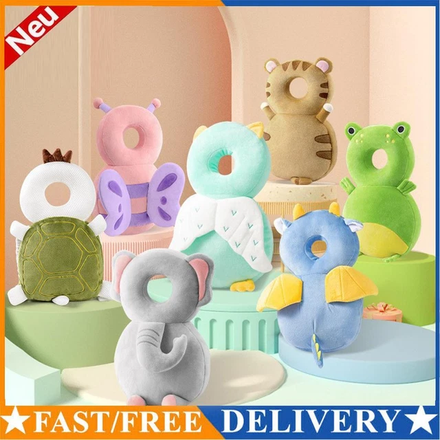 Protector de cabeza de bebé con forma de animal de relleno anticaídas para bebé caminar y gatear