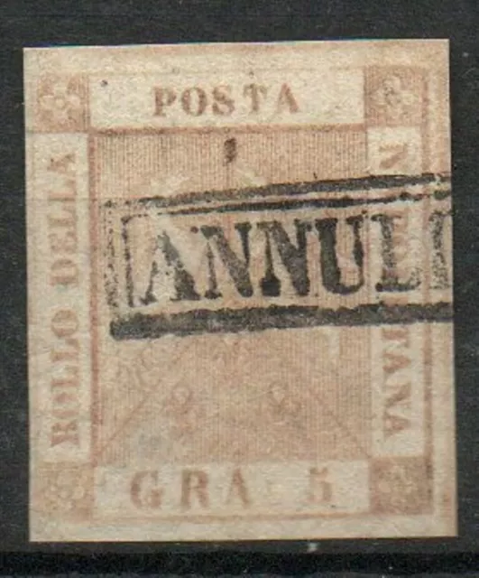 1858 Napoli N.8 I Tavola Rosa Brunastro Usato I Scelta