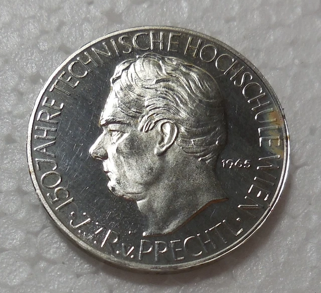 1965 Austria 25 Schilling Silver Proof Coin 150Th Anniversary Vienna Tech School