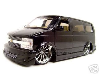 CHEVROLET ASTRO VAN Black Dub 1:18 Diecast Model Car By Jada