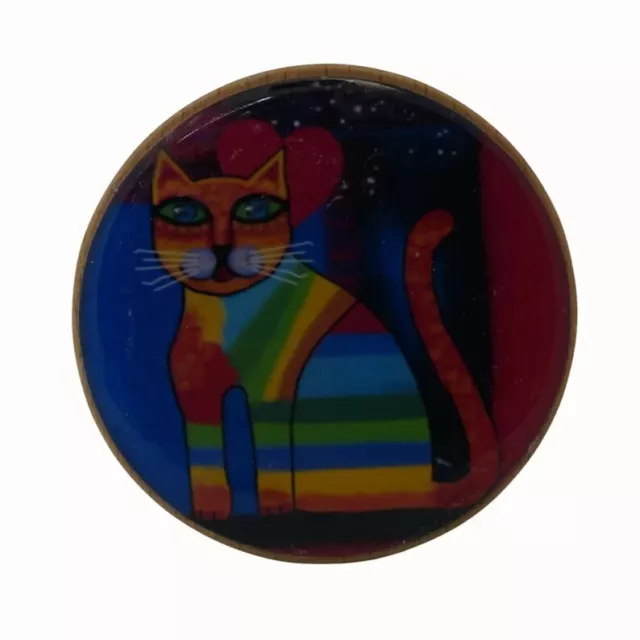Wooden Wall Hook, Coat Hook, Handcrafted Wall Hanger, Funky Cats, Rainbow