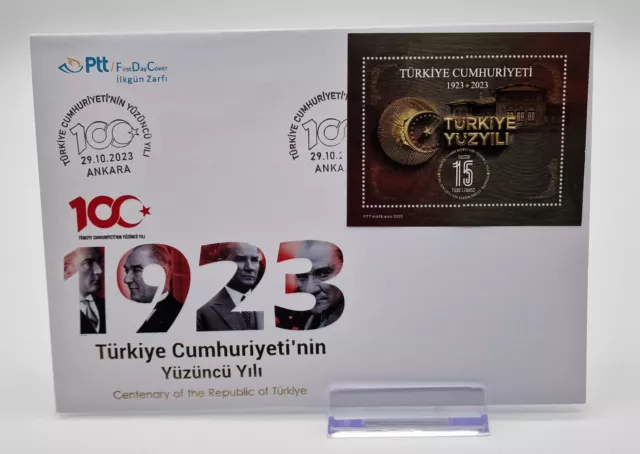 2023 Briefmarken FDC Türkei - Block - 100 Jahre türkische Republik