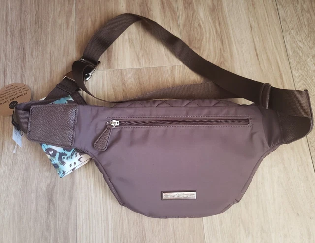 Samantha Brown To-Go Classic Quilted Waist Belt Bag RFID Zip Pouch & Key Fob NWT 3