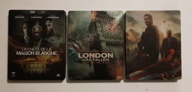 BD-UHD 4k + Blu-ray - Lot Steelbook : Trilogie LA CHUTE .. (HAS FALLEN Trilogy)