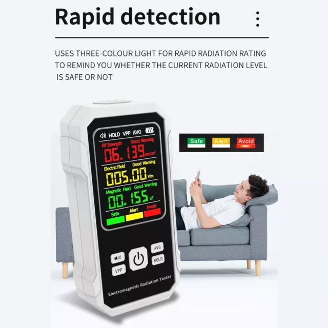 Digital EMF Meter Electromagnetic Field EMFDetector RF Power Radiation Tester